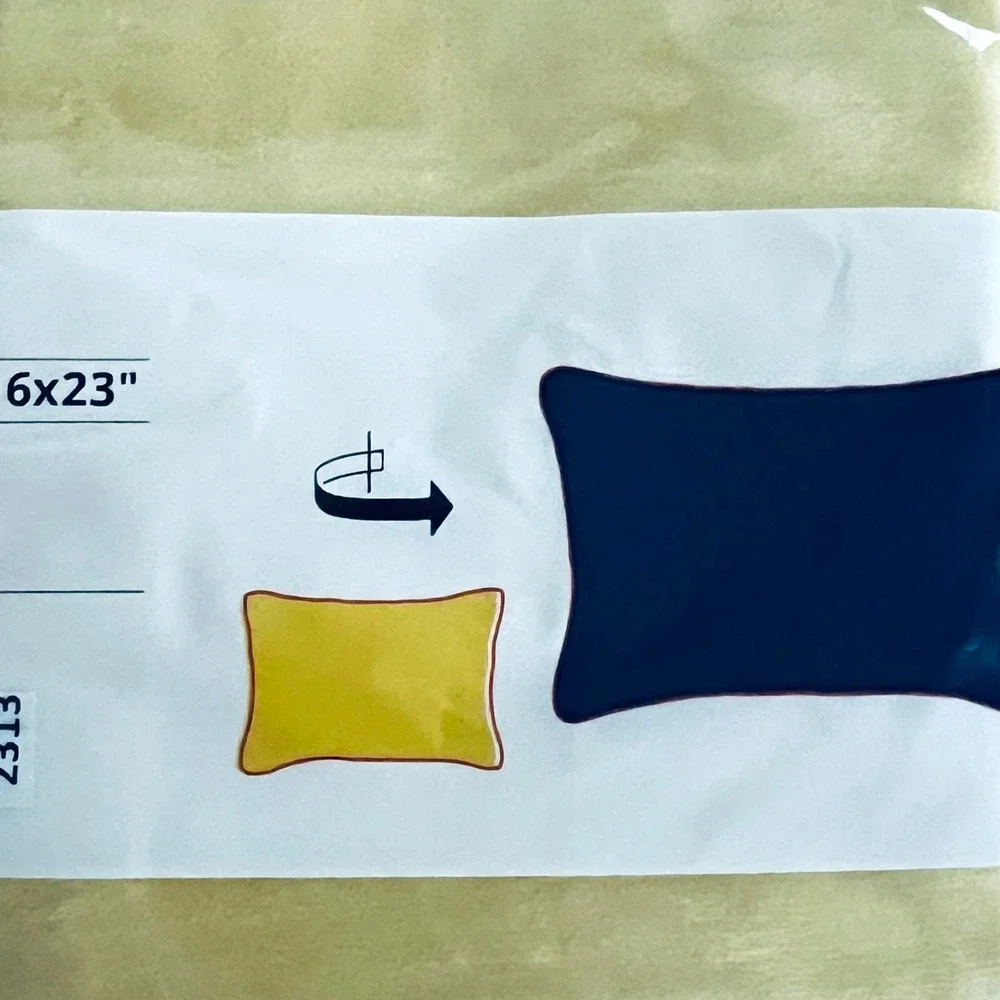 IKEA AROMATISK Cushion cover, blue/yellow, 16x23 